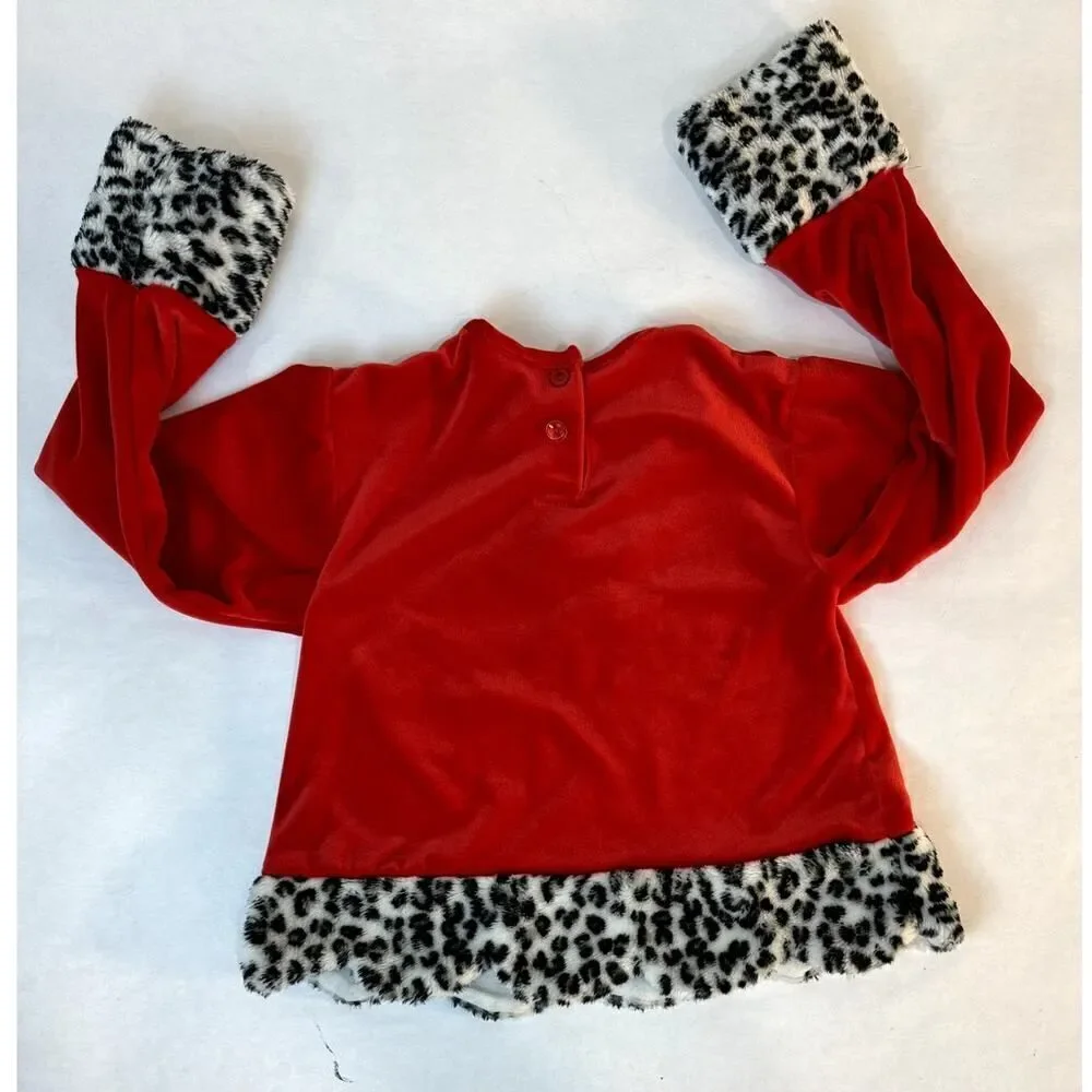 Vintage URit Y2K 2002 Crush Velvet Pants Set Floral Leopard - Girls Size 6
